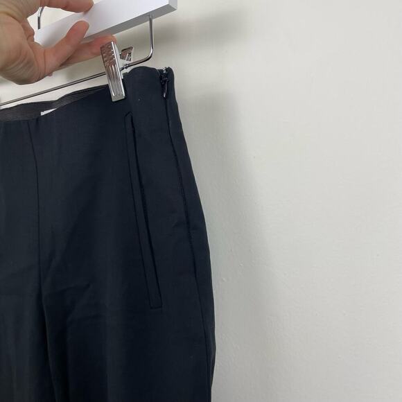 COS black high rise trouser elastic waistband straight leg zipper ankle size 4 - Picture 4 of 7